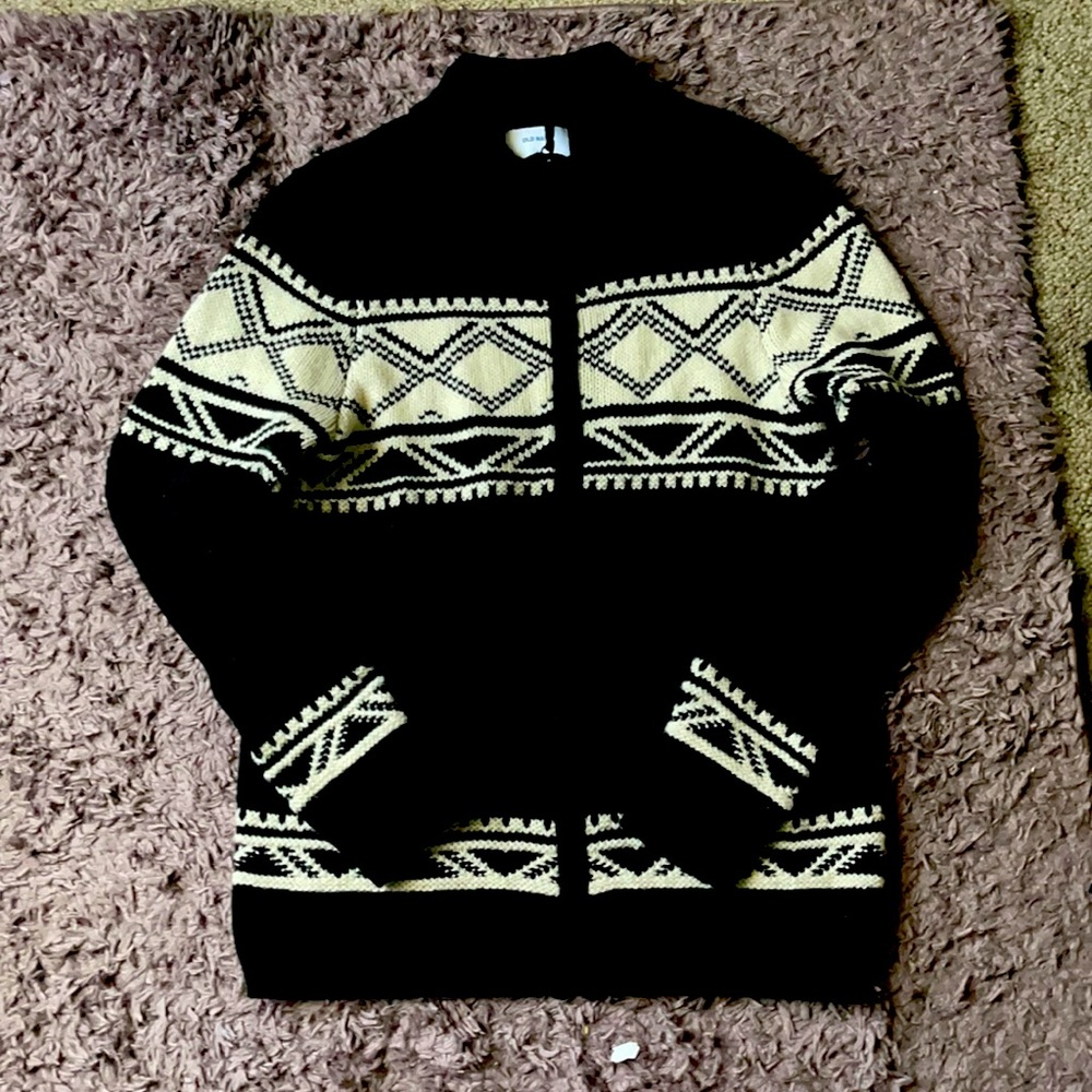 Black and cream wool sweater